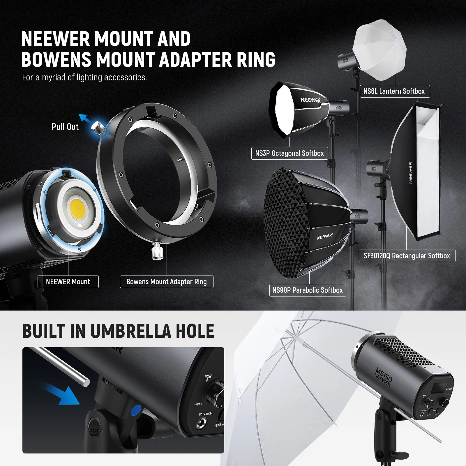 NEEWER MS150 130W Mini COB LED Video Light