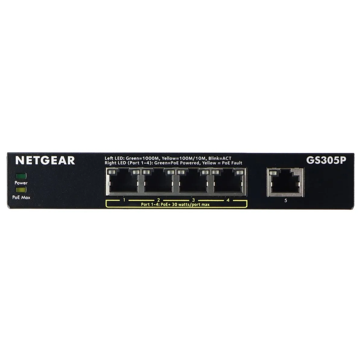 NETGEAR 5-Port Gigabit Ethernet PoE Switch (GS305Pv2) - Black