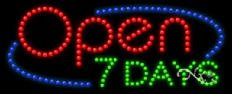 Open 7 Days LED Sign (High Impact, Energy Efficient)