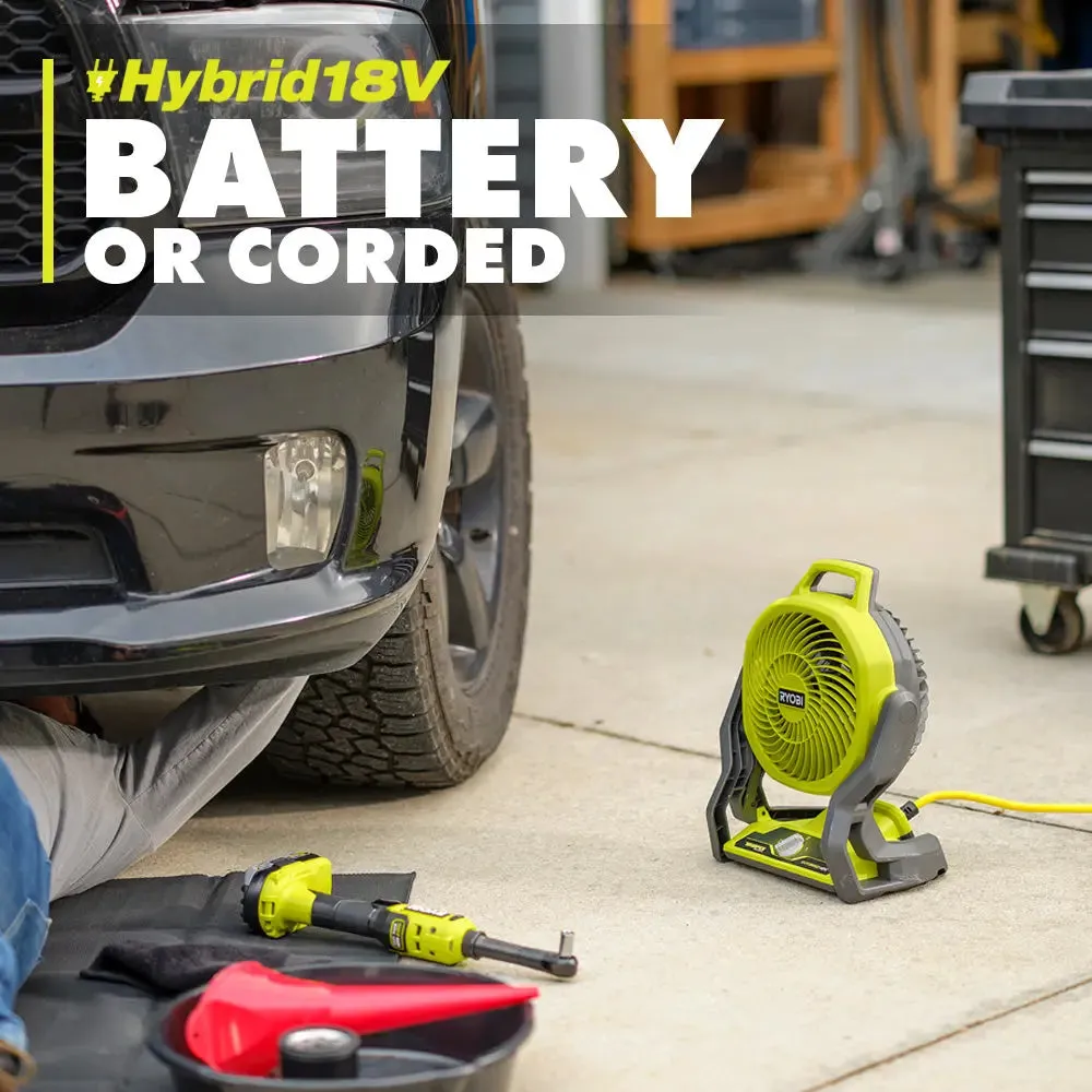 Open Box -  RYOBI ONE  18V Cordless Hybrid WHISPER SERIES 7-1/2 in. Fan (Tool Only)