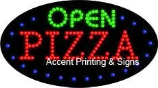 Open Pizza Flashing & Animated LED Sign (High Impact, Energy Efficient)