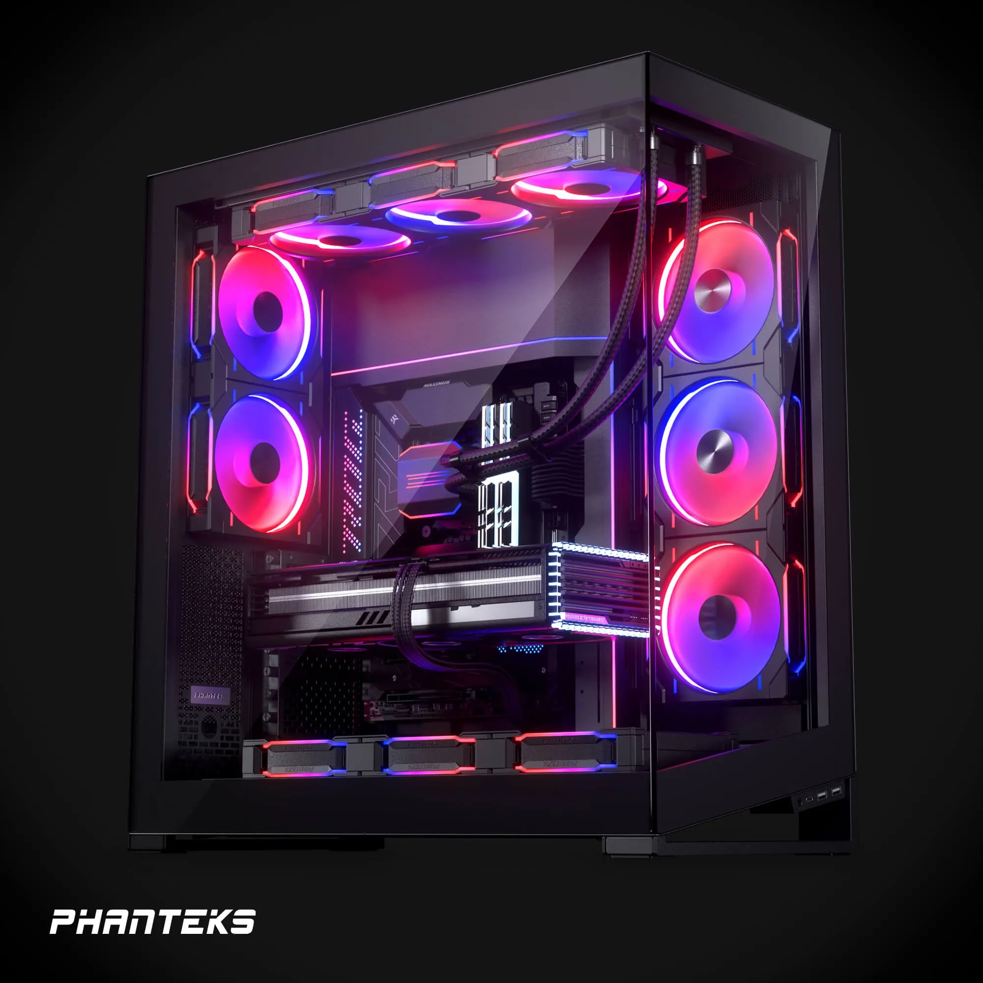 Phanteks Glacier One 420D30 Premium DRGB All in One Liquid CPU Cooler Black, 3x D30 140mm PWM D-RGB Fans, Support Intel Core 14th Gen