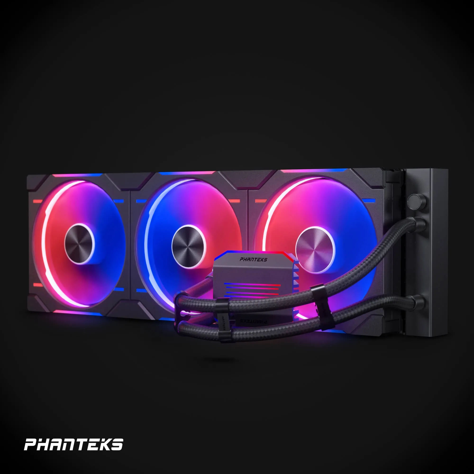 Phanteks Glacier One 420D30 Premium DRGB All in One Liquid CPU Cooler Black, 3x D30 140mm PWM D-RGB Fans, Support Intel Core 14th Gen