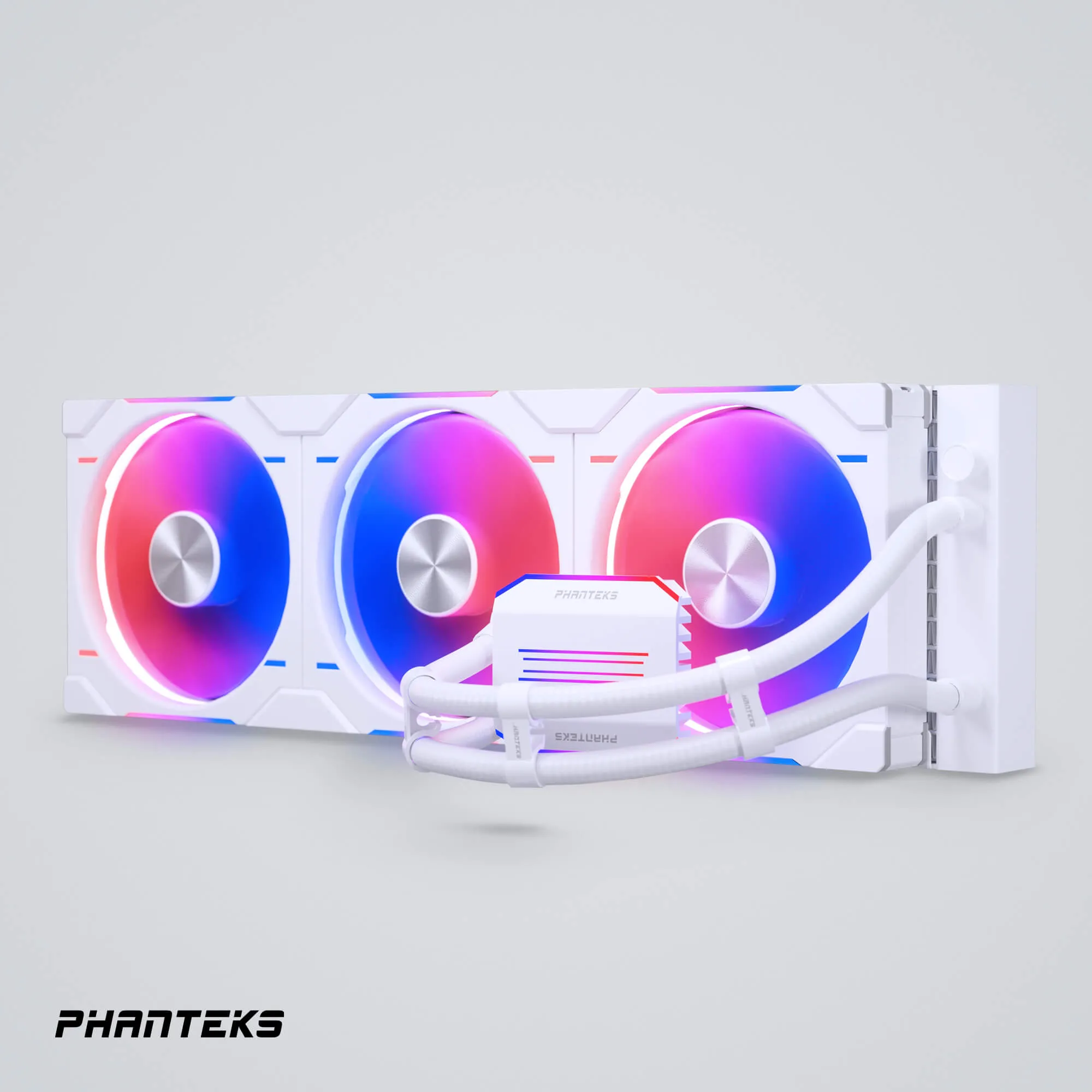 Phanteks Glacier One 420D30 Premium DRGB All in One Liquid CPU Cooler White, 3x D30 140mm PWM D-RGB Fans, Support Intel Core 14th Gen