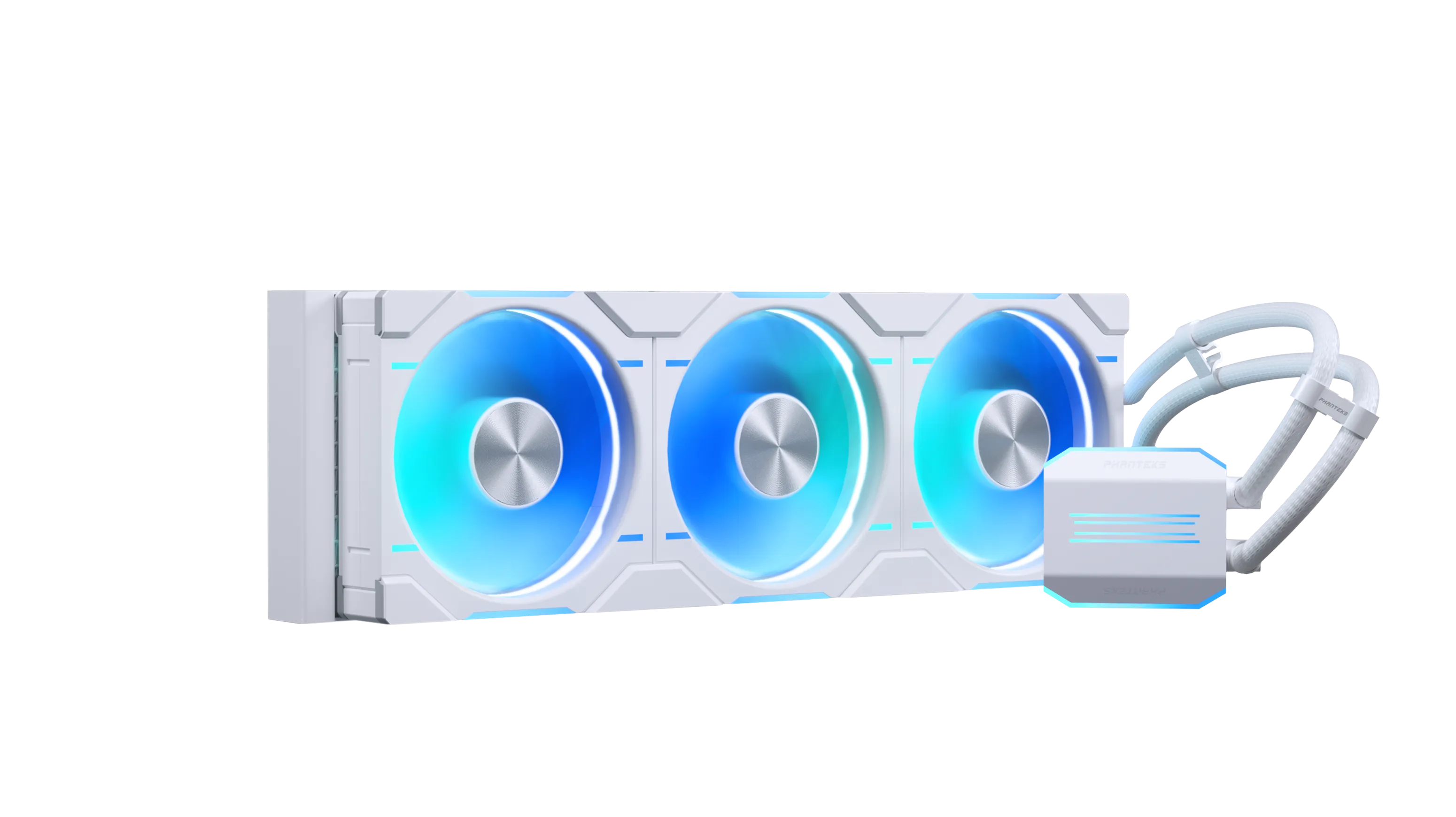 Phanteks Glacier One 420D30 Premium DRGB All in One Liquid CPU Cooler White, 3x D30 140mm PWM D-RGB Fans, Support Intel Core 14th Gen