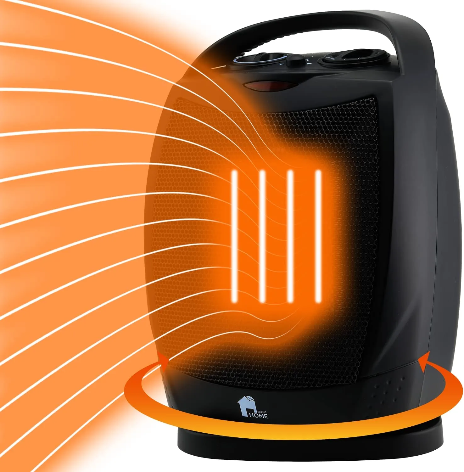 Portable Electric Space Heater with Oscillation - 1500W/750W