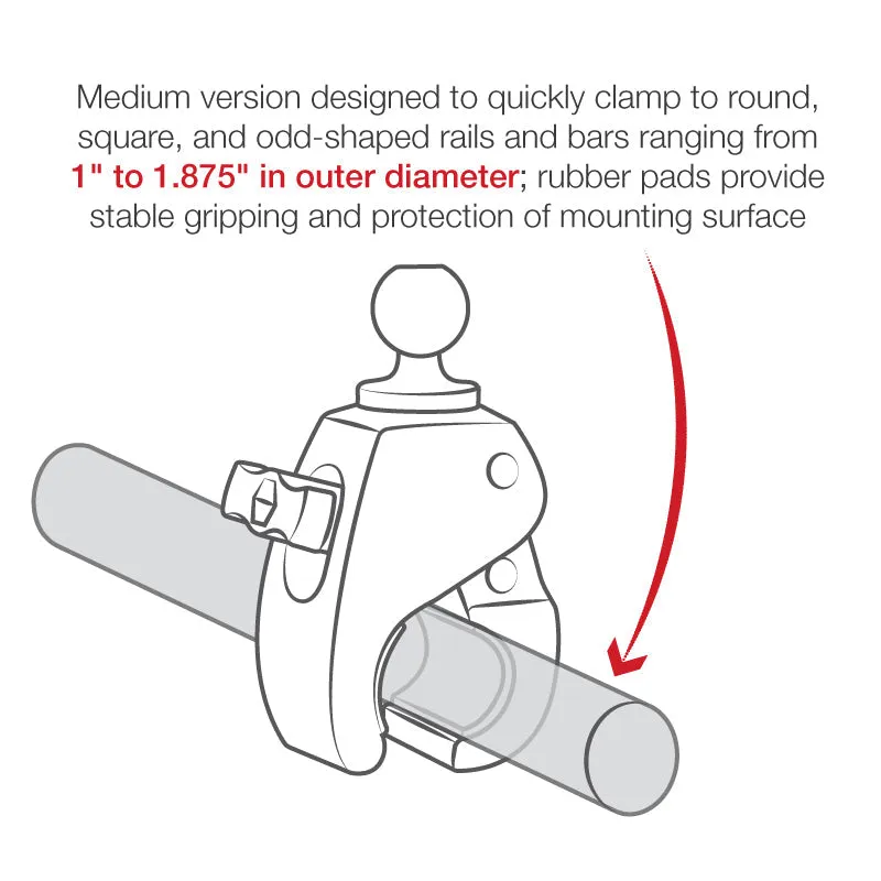 Ram Tough-Claw Medium Clamp Base w/ Ball | RAP-B-404U