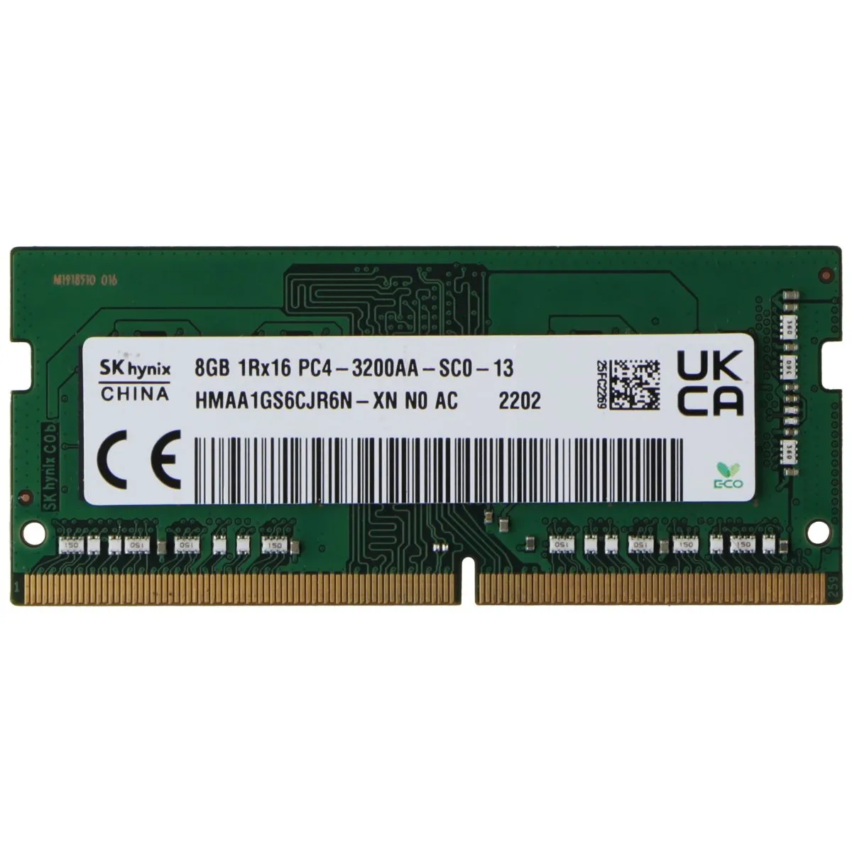 SK Hynix (8GB) DDR4 1Rx16 (PC4-3200AA) Laptop RAM (HMAA1GS6CJR6N-XN NO AC)