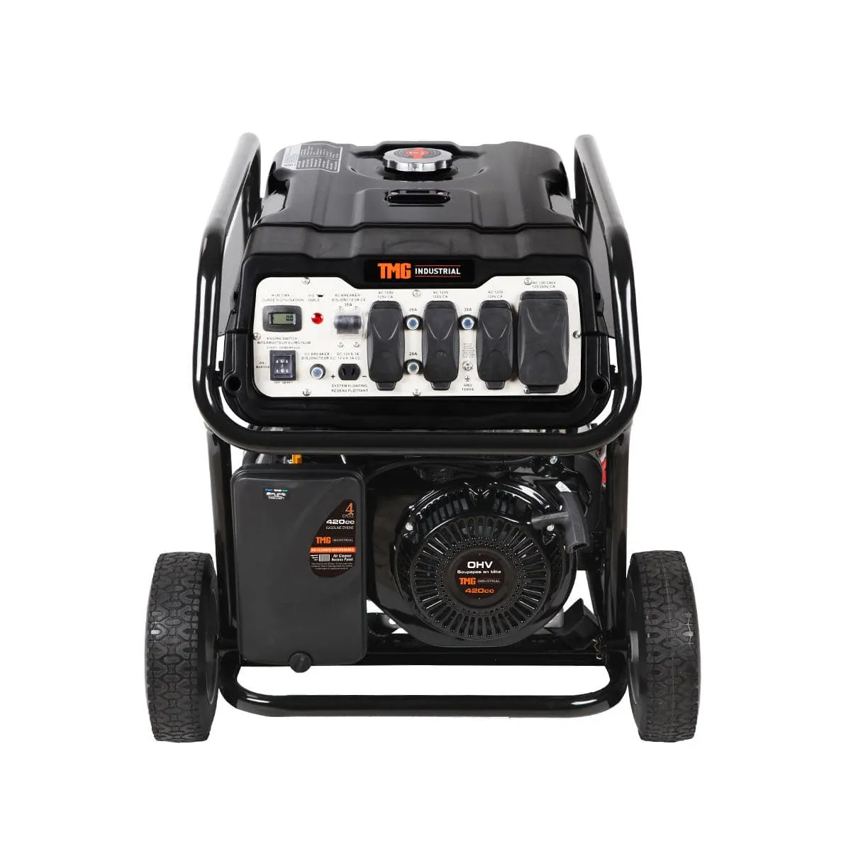 TMG-9000GE 9000-Watt Gasoline Generator, Electric Start, 10.5 Hour Run Time, 120/240VAC