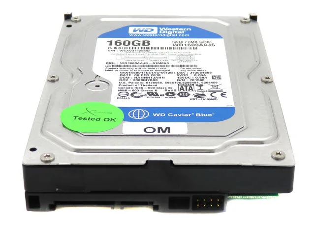 Western Digital 160GB 7200RPM SATA Desktop Hard Drive WD1600AAJS-61M0A0