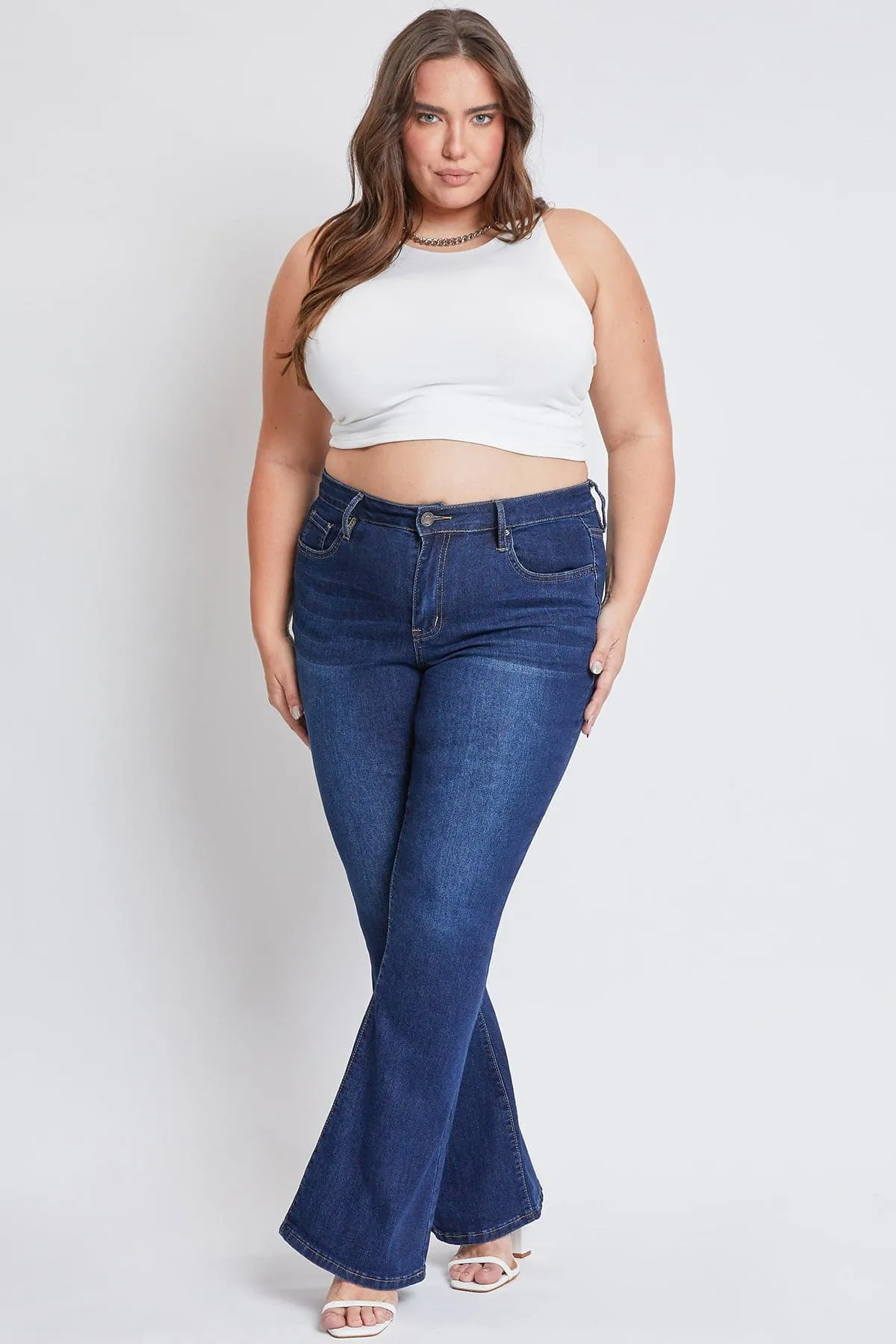 Women's  Plus Size Basic Flare Jeans