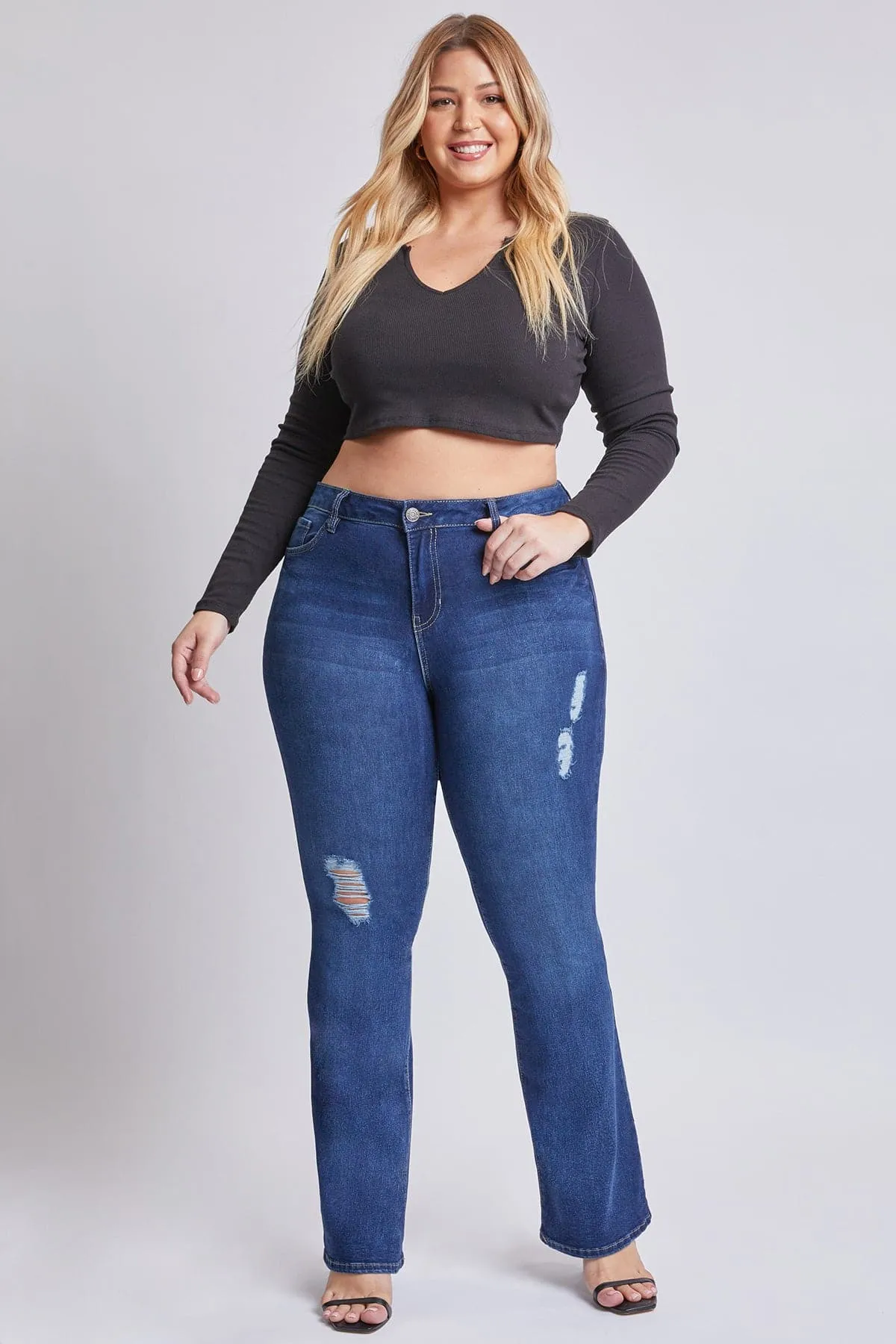 Women's  Plus Size Basic Flare Jeans